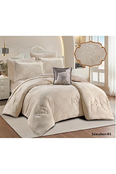 ALMIAAD طقم مفرش نفرين صيفي دانتيل راقي وجودة عالية 8 قطع مقاس 240*260 سم