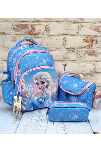Bevitton Blue First School Bag Set of 3 Girls Primary School Bag with Charact...