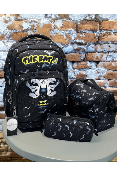 MegiHero Character Patterned Primary School Bag Boy's Primary School Bag Black