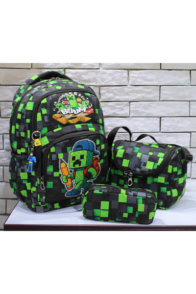 MegiHero Character Patterned Primary School Bag Boy's Primary School Bag Blac...