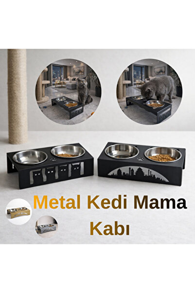 sengenegel Krom Bıyık Yorgunluğu Yapmayan Kedi Köpek Mama Ve Su Kabı 1 Adet