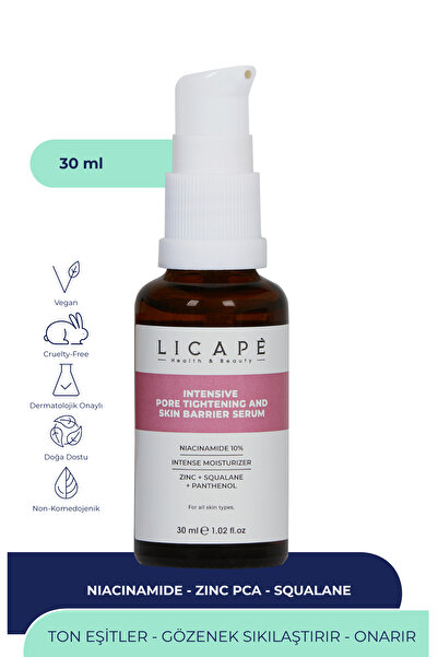 Licape Gözenek Sıkılaştırıcı ve Cilt Bariyeri Güçlendirici Niacinamide %10 Se...