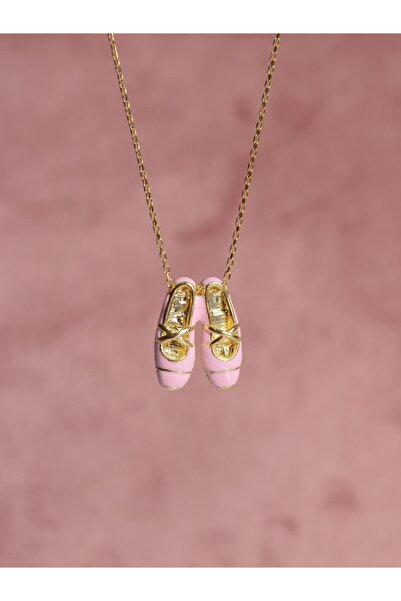 PS Girls Pilates Princess 925 Gümüş Kolye-Altın Kaplama-Pembe