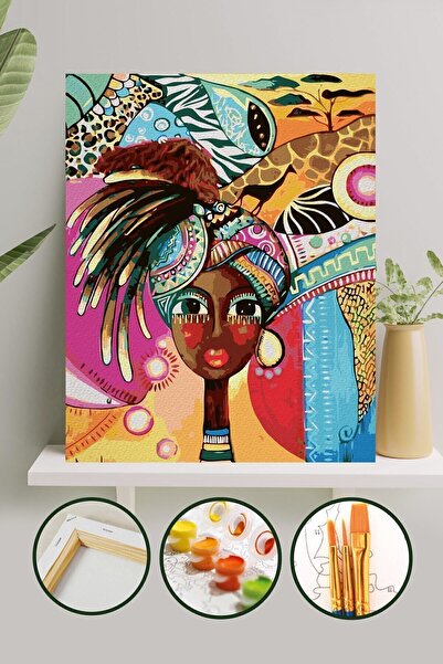 Palmiye Hobi Sanat Kırtasiye Sayılarla Boyama 40x50 Cm Tuval Seti Fırça Boya ...