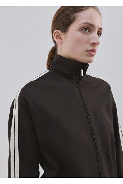 MANGO Woman Kontrast çizgili sweatshirt