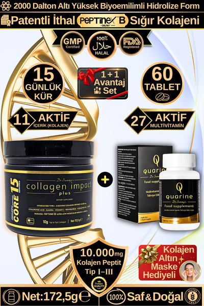 Dr.Sammy's Quarine Hair Vitamin + Core 15 Collagen Advantage Set (15 Days Hyd...