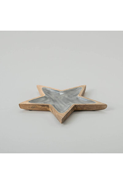 Chakra Yıldız Sunum Tabağı 30 Cm Natural