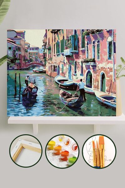 Palmiye Hobi Sanat Kırtasiye Sayılarla Boyama 40x50 Cm Tuval Seti Fırça Boya ...