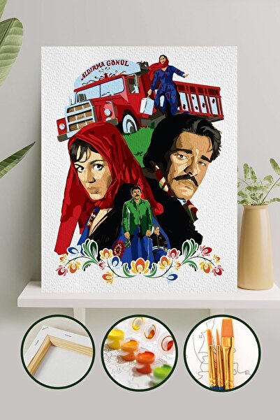Palmiye Hobi Sanat Kırtasiye Sayılarla Boyama 40x50 Cm Tuval Seti Fırça Boya ...