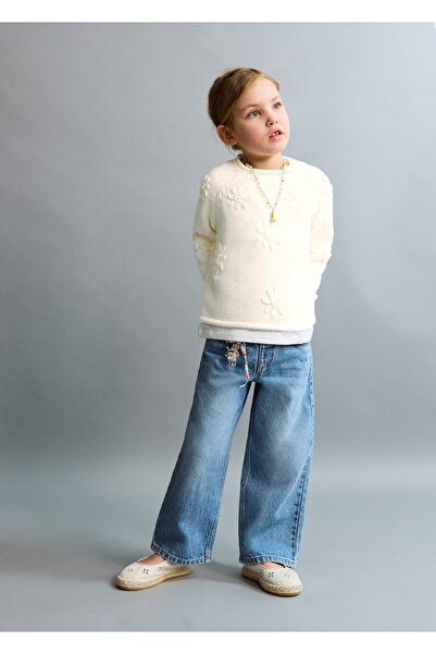 MANGO Baby Çiçekli örgü kazak