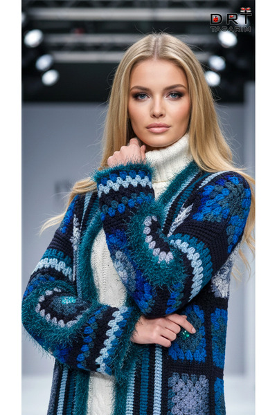 drt tasarım Boho Style Women's Winter Cardigan - Kaftan