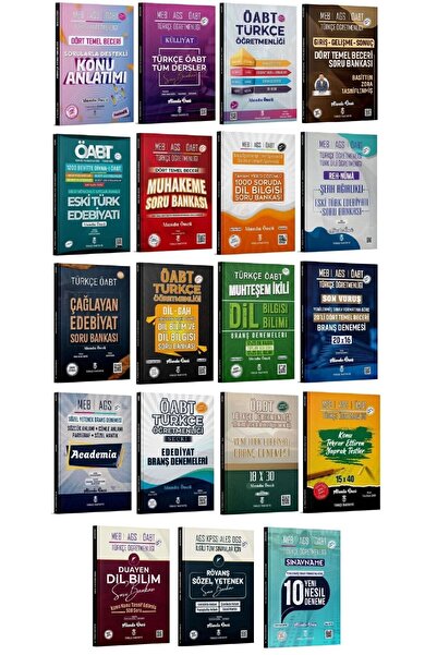 TÜRKÇE ÖABTDEYİZ ÖABT MEB-AGS Türkçe Öğretmenliği Tüm Kitaplar 15 li Set - En...