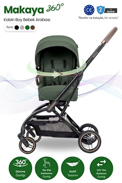 LORELLİ MAKAYA 360 Dönebilen Kabin Tipi Bebek Arabası - Green