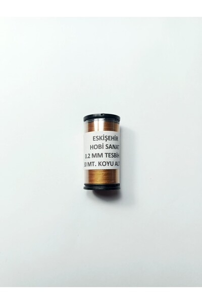 Eskişehir hobi sanat 0.2 Mm 30 Metre Tesbih ipi Koyu Altın Sarı Renk ( En Inc...