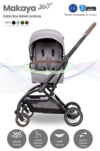 LORELLİ MAKAYA 360 Dönebilen Kabin Tipi Bebek Arabası - Grey