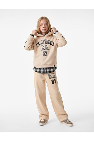 Koton Weite Jogginghose aus Baumwolle mit Pailletten und elastischem Bund