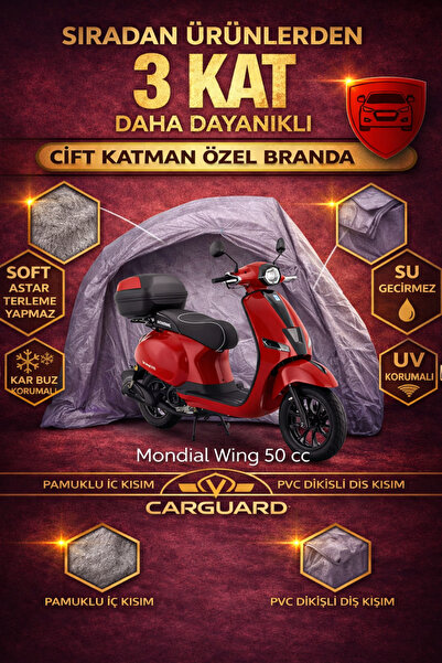 CarGuard Mondial Wing 50 cc Fitilli Motosiklet Brandası Motor Örtüsü - Miflonlu