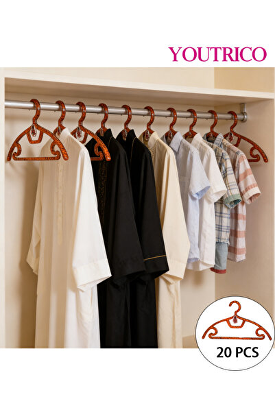 Youtrico علاقة ملابس معطرة مانعة للانزلاق - تصميم فاخر بنمط مموج (20 قطعة)