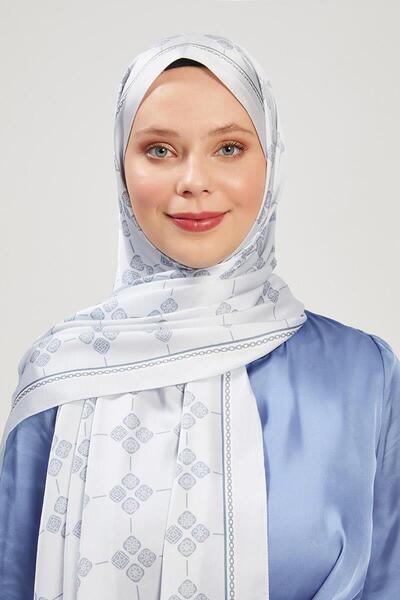 Levidor Baby Blue Geometric Pattern Angel Shawl