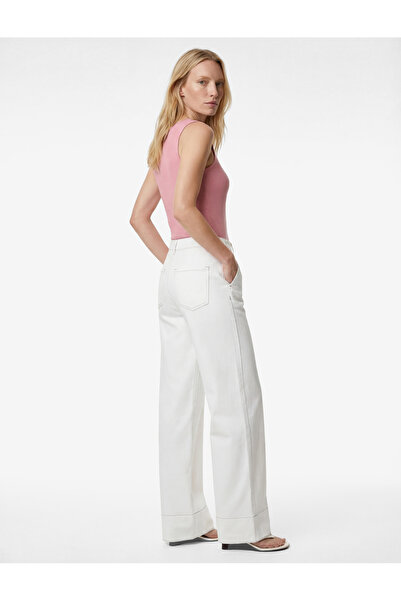 Koton Cotton Slim Fit Sleeveless Boat Neck Blouse