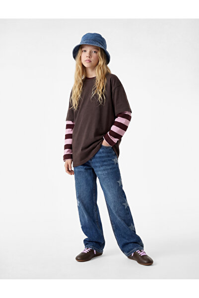 Koton Βαμβακερό ψηλόμεσο παντελόνι με φαρδιά μπατζάκια και σχέδιο αστεριών