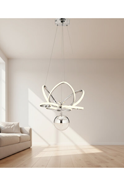 lüx aydınlatma KELEBEK KROM LEDLİ AVİZE