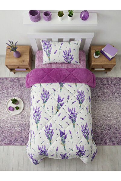 Çetinhome لحاف ويلسوفت فردي ذو وجهين مع غطاء وسادة، سطح ناعم 155 × 215 سم، أر...