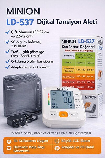 Minion Digital Tansiyon Aleti Çift Manşonlu Konuşan