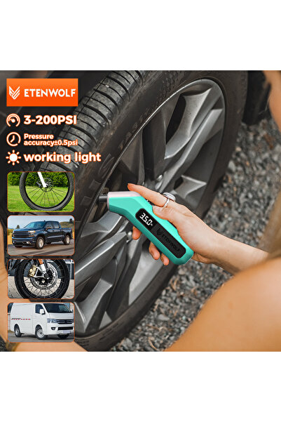 Choice جهاز قياس ضغط الإطارات الرقمي ETENWOLF T300 3-200 رطل لكل بوصة مربعة م...