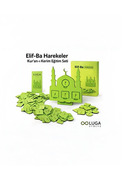 LUGA ATÖLYE Luga Atölye Cami Görselli Elif - Ba Harekeler Öğretici Eğitim Seti