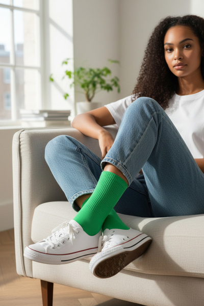 Esinti O singură pereche de șosete unisex verzi șosete sport tenis 1 bucată