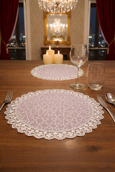 Rona Home طقم زينة الزفاف المكون من 6 قطع مطرزة بالدانتيل - تصميم خاص من مجمو...