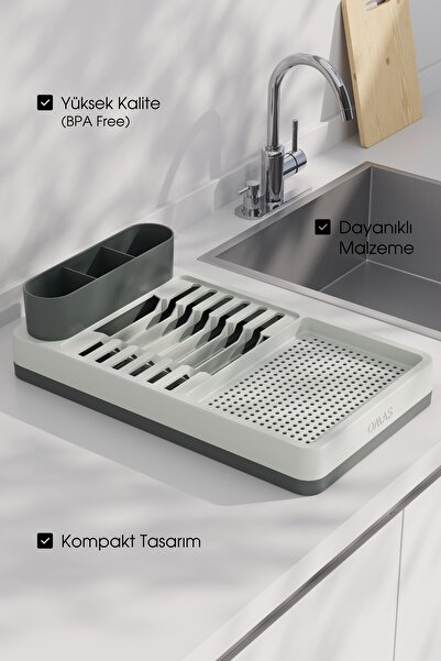Mutfak Köşesi Aqualis Çok Bölmeli Tezgah Üstü Bulaşıklık & Tabaklık | Su Topl...