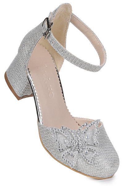 Kiko Kids Zete Sand Glitter Girls' 4 cm Heeled Evening Dress Shoes