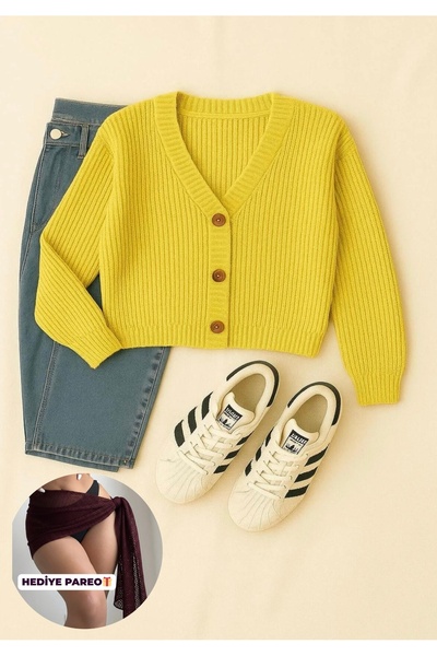 moda mh 3 Button Trend Selanik Cardigan