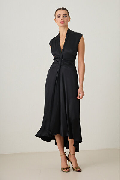 Setre Μαύρο αμάνικο φόρεμα με λαιμόκοψη σε V λαιμόκοψη