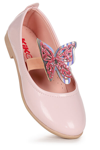 Kiko Kids حذاء راقصة الباليه للفتيات من الجلد اللامع على شكل فراشة من Menz