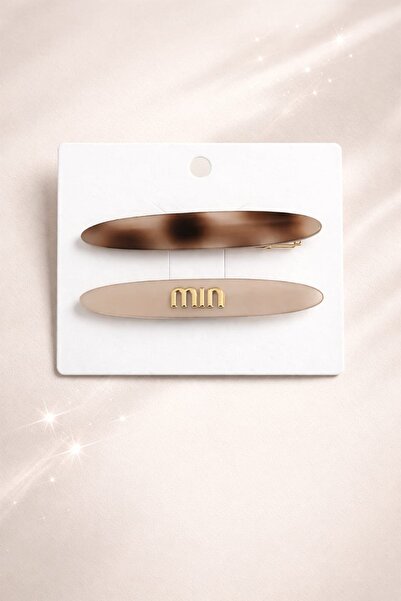 LİNACO Leopar Desenli Wavy Saç Toka Seti - Siyah ve Bej Polka Dot Detaylı”