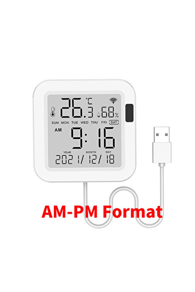 Choice AM-PM Version Tuya WiFi Temperature Humidity Smart Sensor With Backlig...