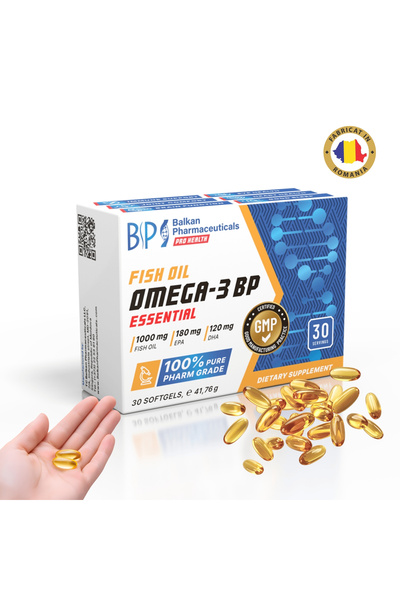 Balkan Pharmaceuticals Omega-3 BP Essential food supplement, 30 capsules, 100...