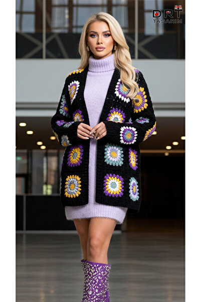 drt tasarım Li Women's Winter Combination Cardigan