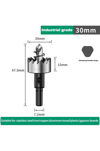 Choice 30mm 1PCS Hole Saw Set 12-100mm Hard Metal Drill Bits Heavy Duty Hole ...
