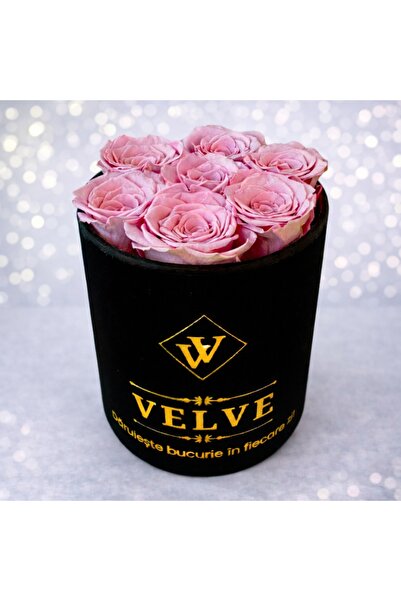 velve Aranjament floral Eternal Rose – cutie cu trandafiri criogenați roz,