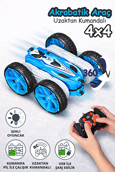 SmartFox Uzaktan Kumandalı 360 Derece Dönen Akrobatik– Şarj Edilebilir Işıklı...