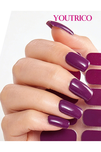Youtrico ملصقات طلاء أظافر لامعة بـ 16 إصبعًا ذاتية اللصق DIY