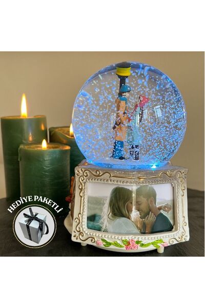 nesever store Fotoğraflı Kar Küresi Kişiye Özel Mega Boy Otomatik Püskürtmeli...