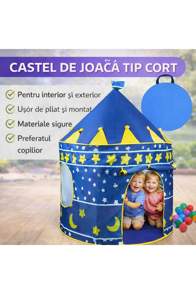 SMARTECH Cort de joacă pop-up „Prințesă” pentru copii, albastru