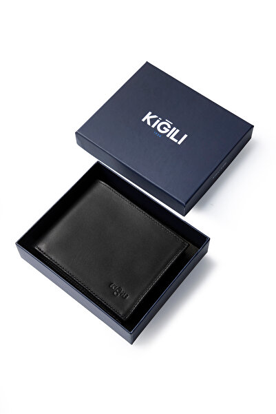 Kiğılı Düz Para Bölmeli Hediye Kutulu Deri Kartlık Cüzdan