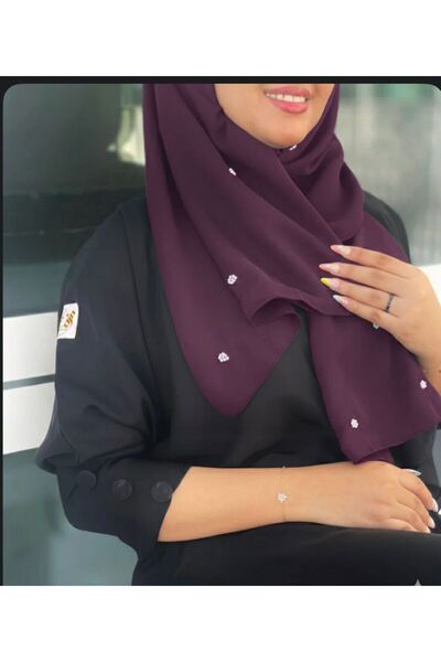 Veil Designer طرحة لولوة الربيع اناقه تفيض بالرقة ليلكي قماش بوال 190*60