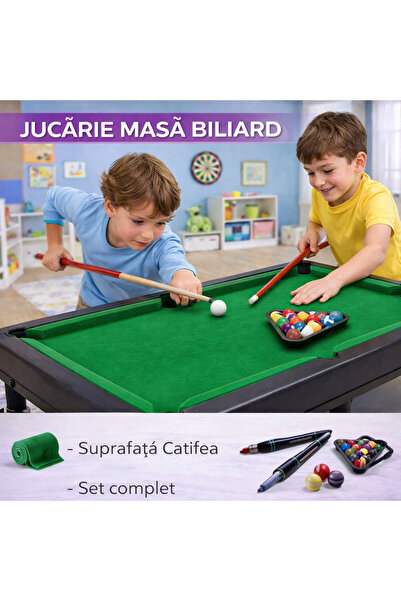SMARTECH Masă de biliard pentru copii cu tacuri și bile incluse, 55x33cm